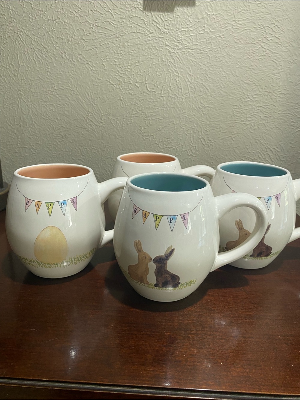 Set of 4, Rae Dunn, Magenta Artisans Collection, Easter Mugs